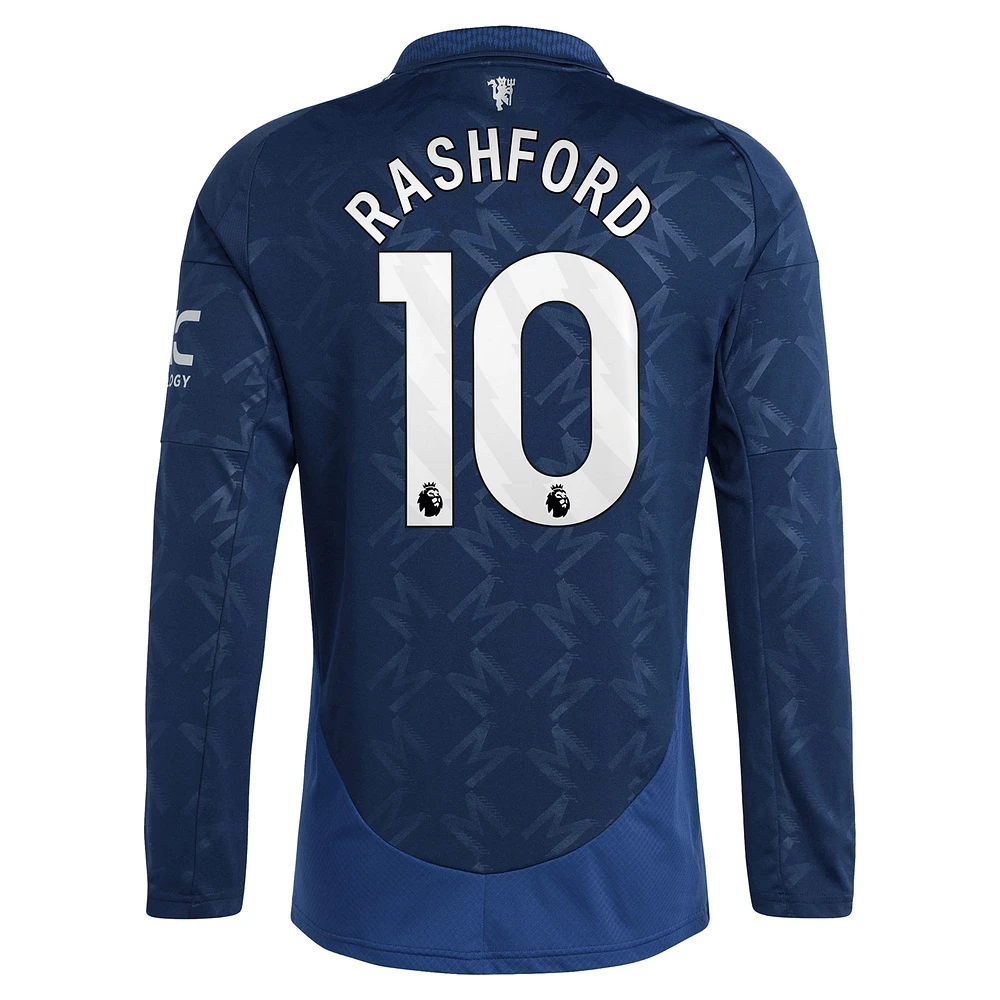 Men's adidas Marcus Rashford Navy Manchester United 2024/25 Away Replica Long Sleeve Player Jersey