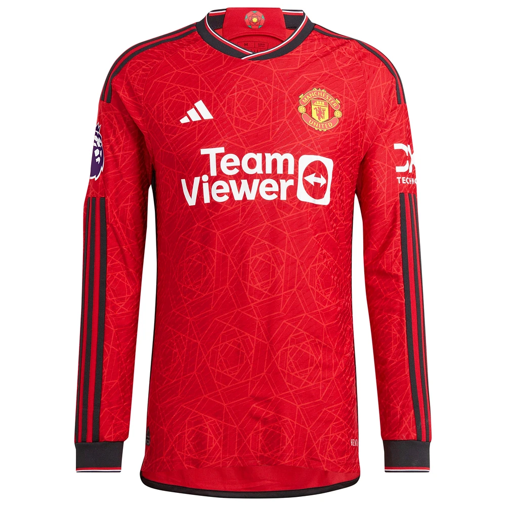 Men's adidas Marcus Rashford Red Manchester United 2023/24 Home Authentic Long Sleeve Player Jersey