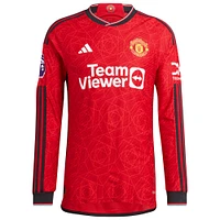 Men's adidas Marcus Rashford Red Manchester United 2023/24 Home Authentic Long Sleeve Player Jersey
