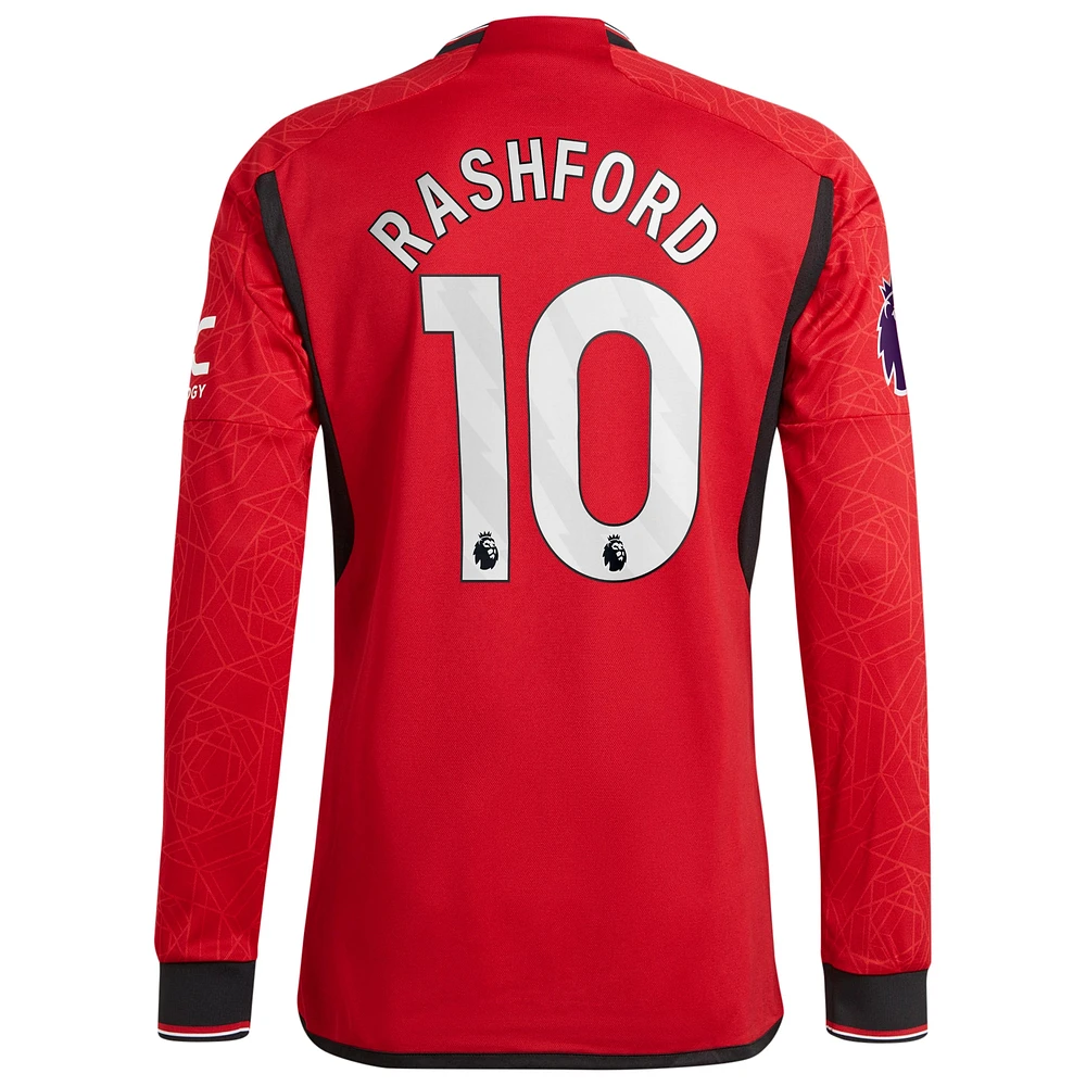 Men's adidas Marcus Rashford Red Manchester United 2023/24 Home Authentic Long Sleeve Player Jersey