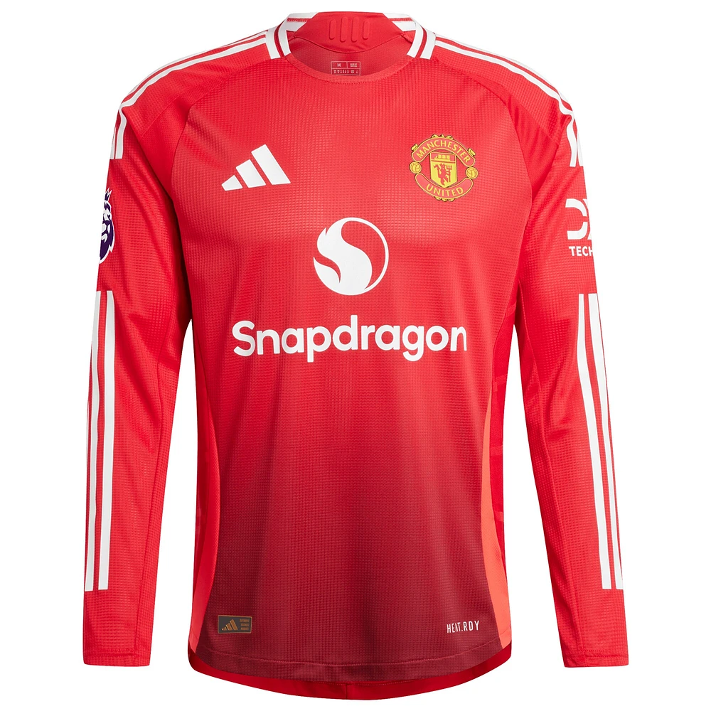 Men's adidas Marcus Rashford Red Manchester United 2024/25 Home Authentic Long Sleeve Player Jersey