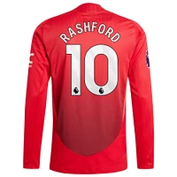 Men's adidas Marcus Rashford Red Manchester United 2024/25 Home Authentic Long Sleeve Player Jersey