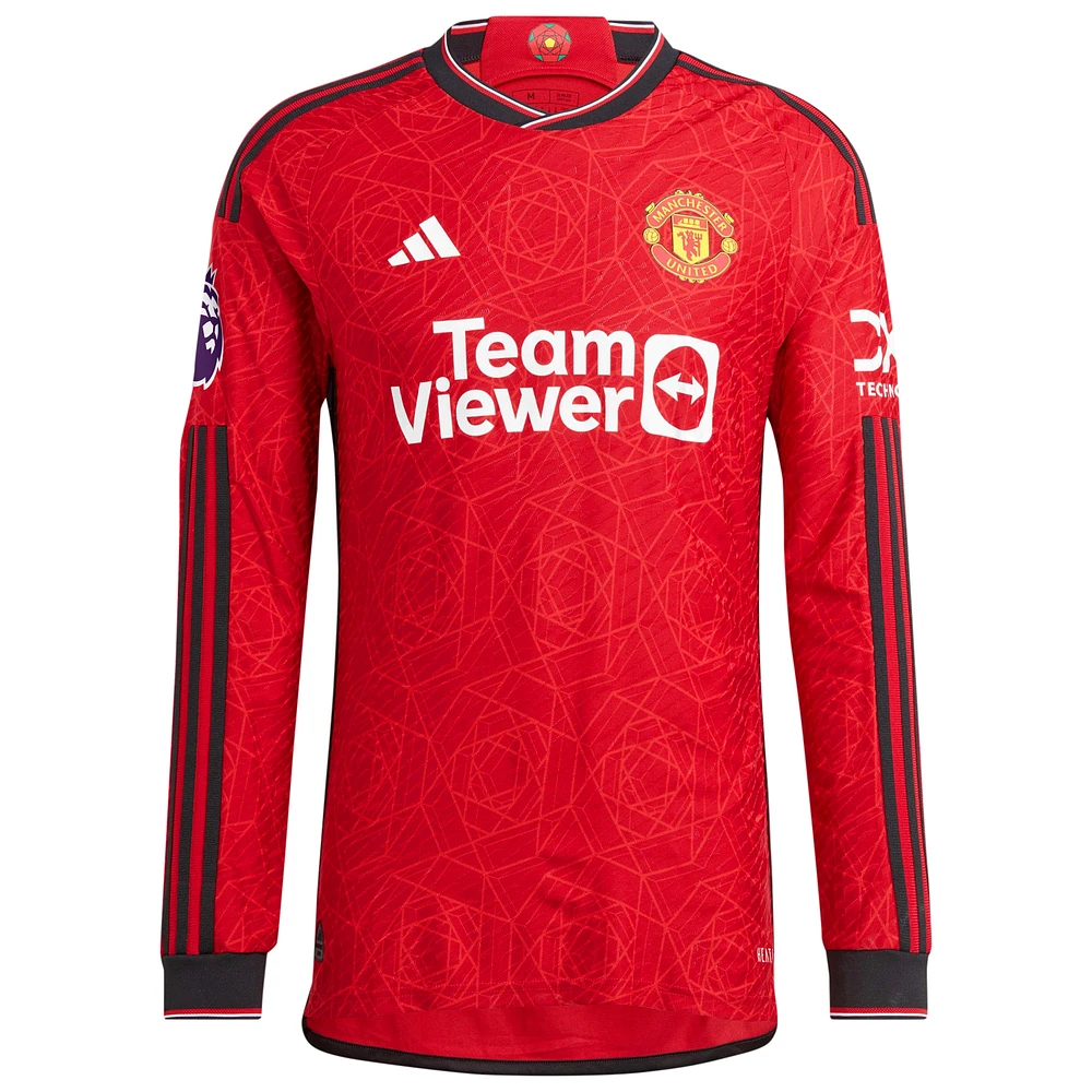 Men's adidas Mason Mount Red Manchester United 2023/24 Home Authentic Long Sleeve Player Jersey