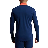 Haut d'entraînement adidas bleu marine Manchester United 2024/25 AEROREADY raglan à quart de zip pour homme
