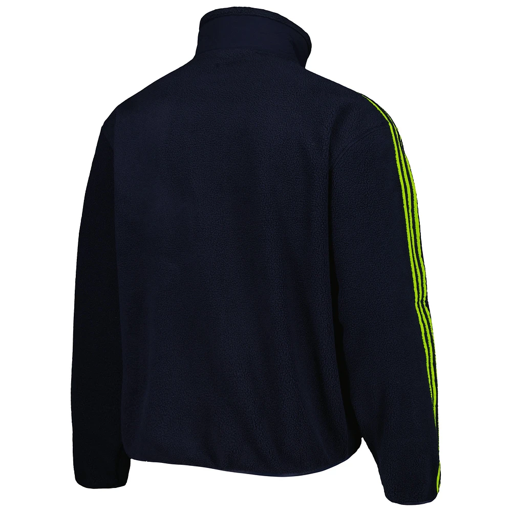 Men's adidas Navy Manchester United Lifestyler Fleece Full-Zip Jacket