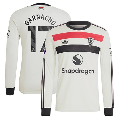 Maillot à manches longues authentique adidas Originals Alejandro Garnacho pour homme Manchester United 2024/25 crème
