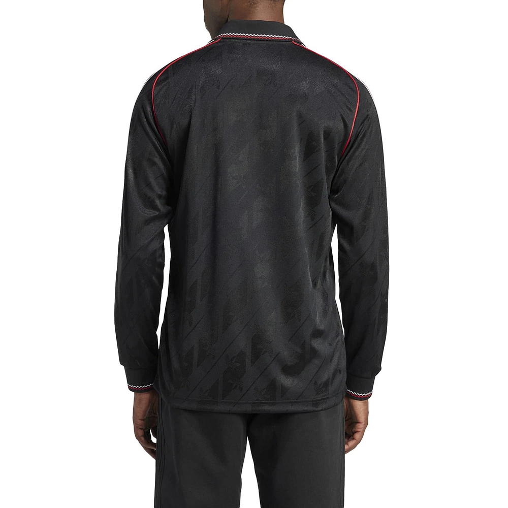 Men's adidas Originals Black Manchester United Lifestyler Long Sleeve Jersey