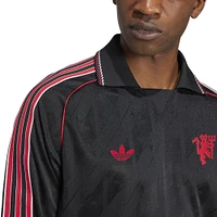 Men's adidas Originals Black Manchester United Lifestyler Long Sleeve Jersey