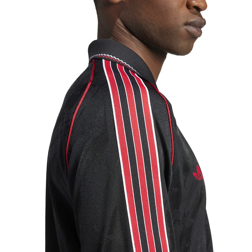 Men's adidas Originals Black Manchester United Lifestyler Long Sleeve Jersey