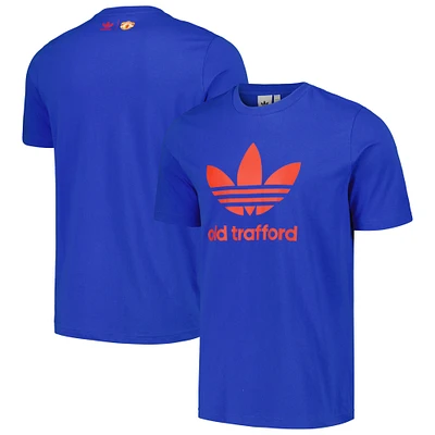 T-shirt à trèfle bleu Manchester United adidas Originals pour homme
