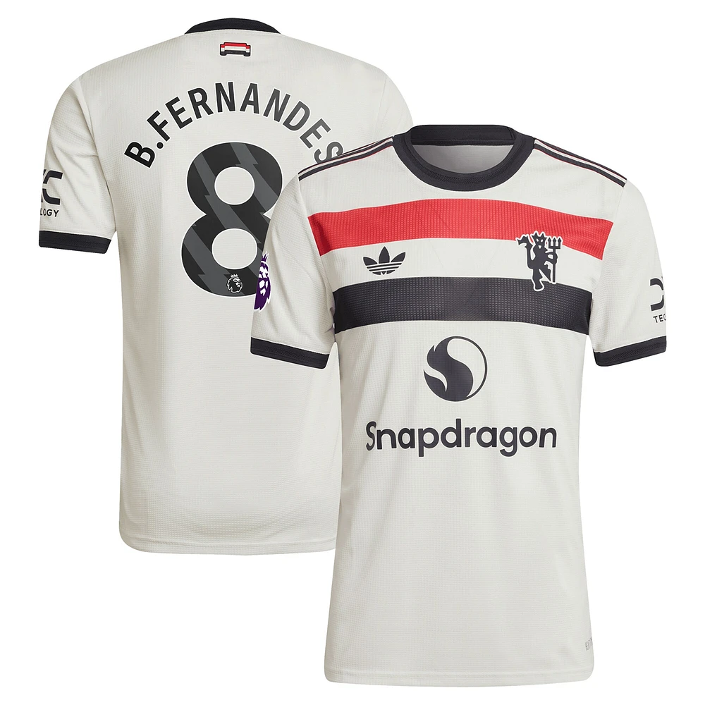 Men's adidas Originals Bruno Fernandes Cream Manchester United 2024/25 Third Authentic Jersey