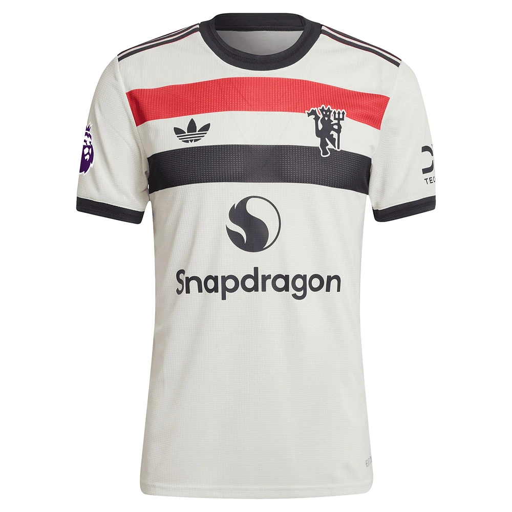 Men's adidas Originals Bruno Fernandes Cream Manchester United 2024/25 Third Authentic Jersey