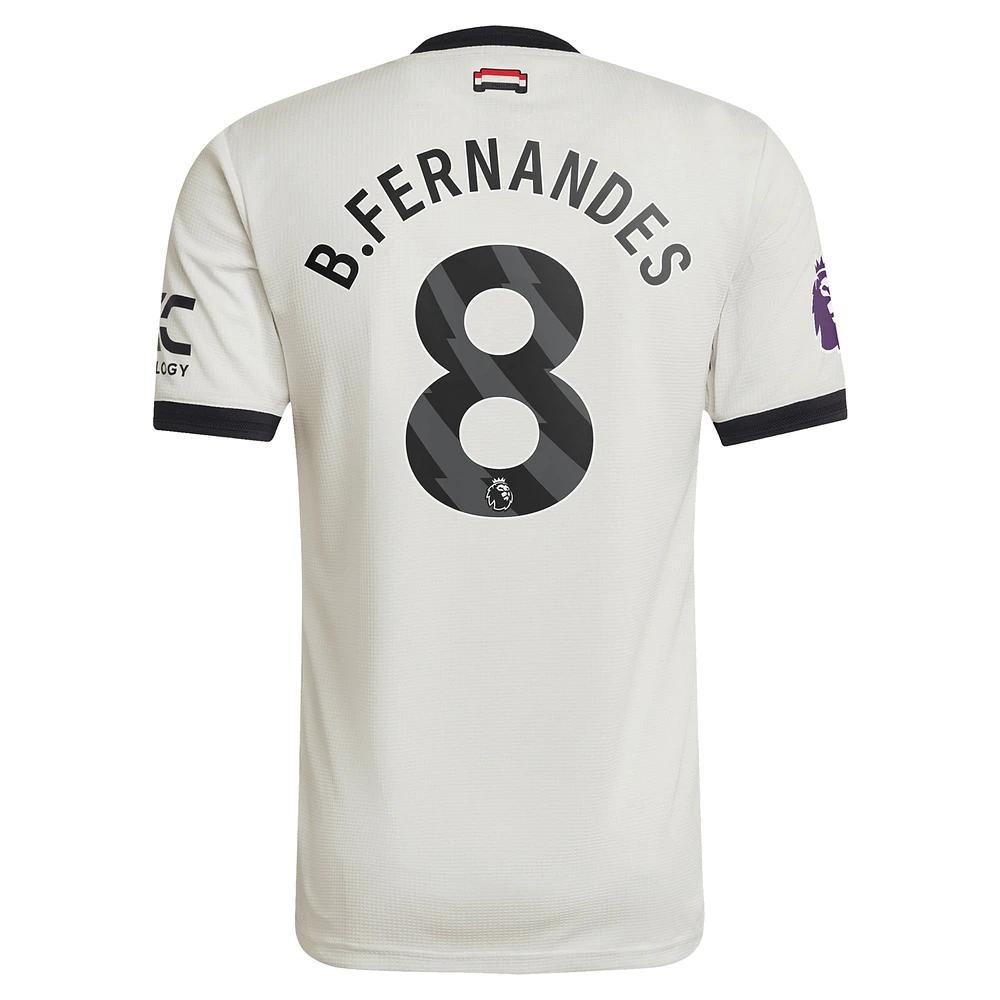 Men's adidas Originals Bruno Fernandes Cream Manchester United 2024/25 Third Authentic Jersey