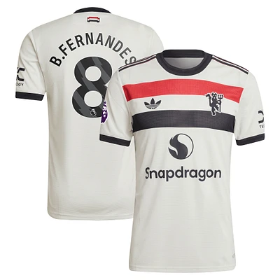 Men's adidas Originals Bruno Fernandes Cream Manchester United 2024/25 Third Authentic Jersey