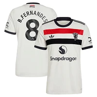 Men's adidas Originals Bruno Fernandes Cream Manchester United 2024/25 Third Replica Jersey