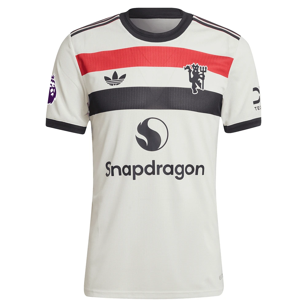 Men's adidas Originals Rasmus Højlund Cream Manchester United 2024/25 Third Authentic Jersey