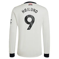 Maillot adidas Originals Rasmus Højlund crème Manchester United 2024/25 troisième réplique à manches longues pour homme