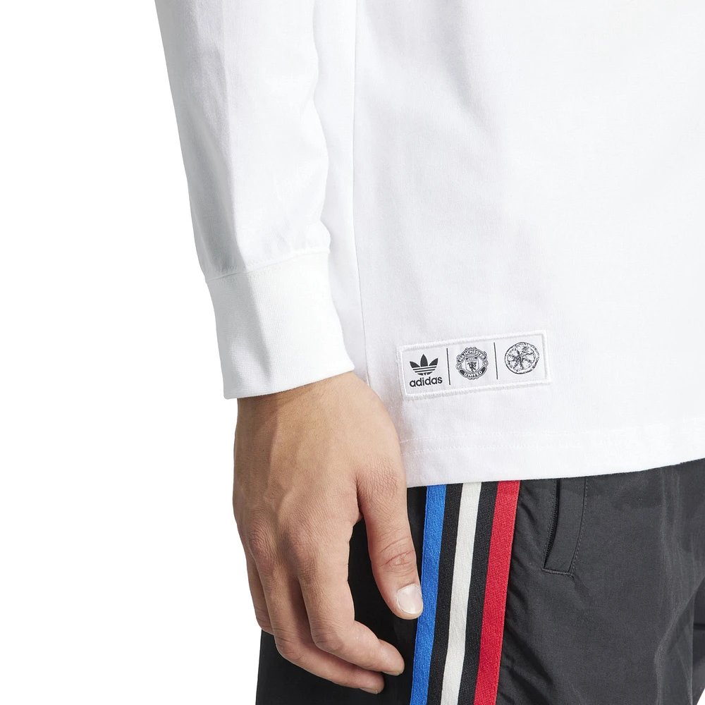 Men's adidas Originals White Manchester United x Stone Roses 2023/24 Long Sleeve T-Shirt