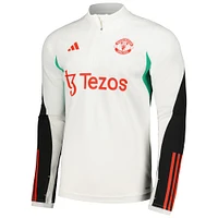 Men's adidas White Manchester United 2023/24 Training Quarter-Zip Top