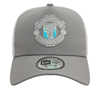 Men's New Era Gray Manchester United Iridescent Trucker Adjustable Hat
