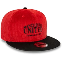 Men's New Era Red Manchester United Corduroy 9FIFTY Snapback Hat