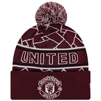 Men's New Era Red Manchester United Sport Cuffed Knit Hat with Pom