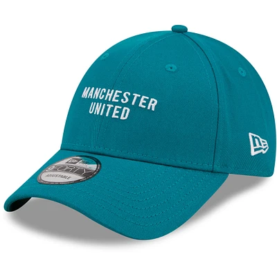 Casquette New Era Turquoise Manchester United Seasonal 9FORTY ajustable pour homme