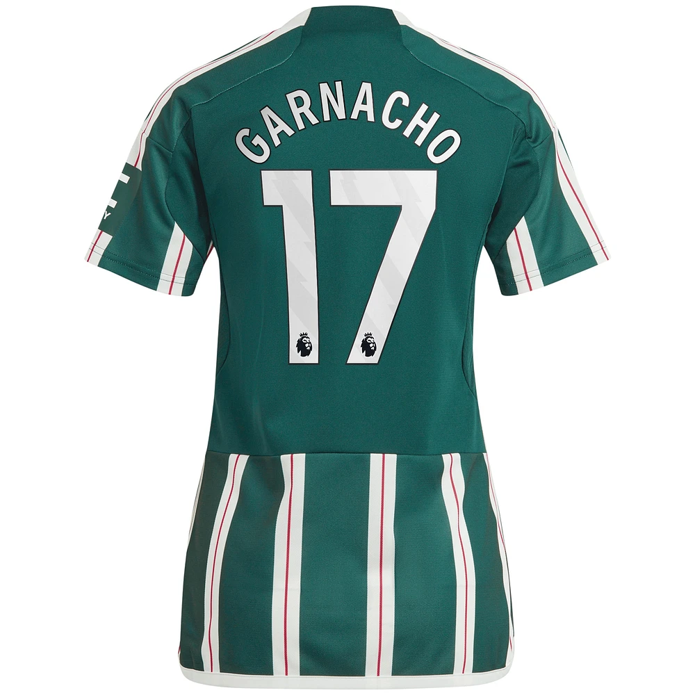 Women's adidas Alejandro Garnacho Green Manchester United 2023/24 Away Replica Player Jersey
