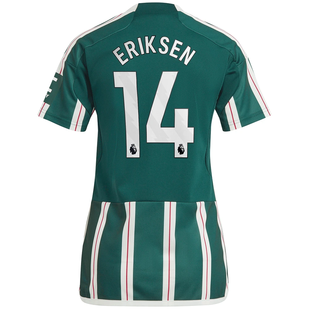 Women's adidas Christian Eriksen Green Manchester United 2023/24 Away Replica Player Jersey