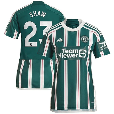 Women's adidas Luke Shaw Green Manchester United 2023/24 Away Replica Player Jersey