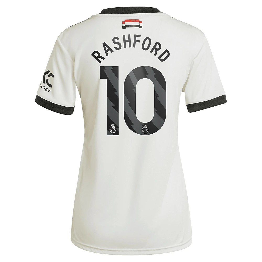 Women's adidas Originals Marcus Rashford Cream Manchester United 2024/25 Third Replica Jersey