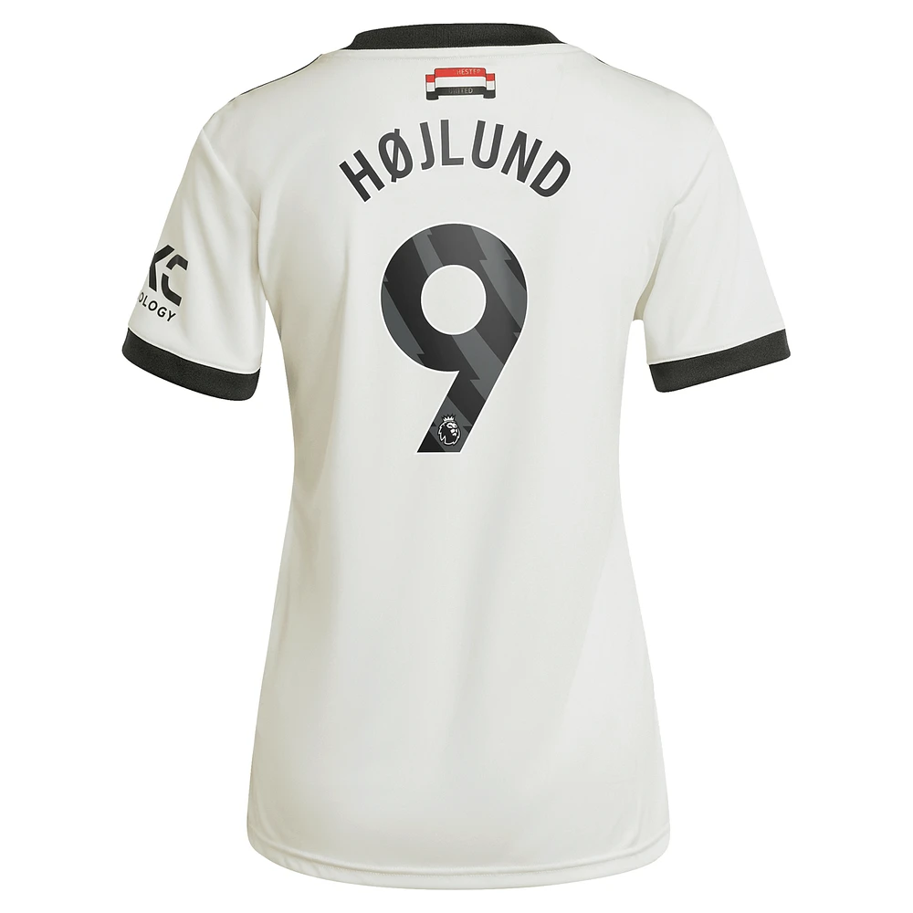 Women's adidas Originals Rasmus Højlund Cream Manchester United 2024/25 Third Replica Jersey