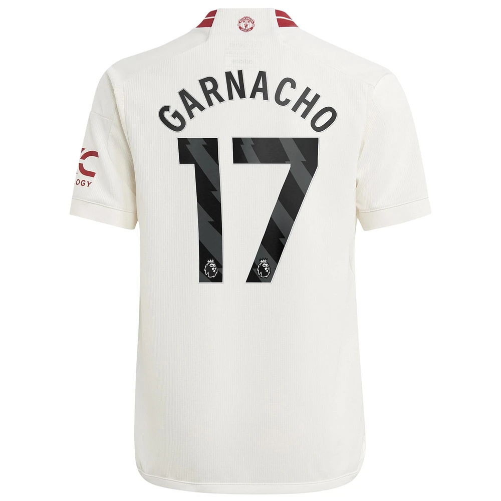 Maillot de joueur adidas Alejandro Garnacho blanc Manchester United 2023/24 troisième réplique pour jeune