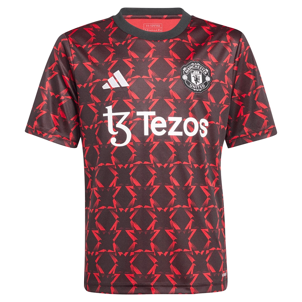 Youth adidas Black Manchester United 2024/25 Pre-Match Top