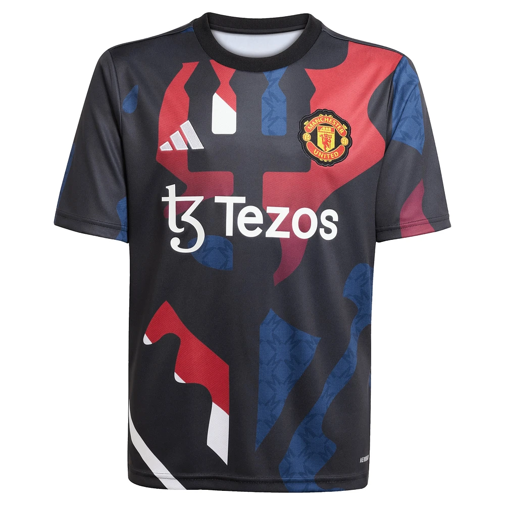 Youth adidas Black Manchester United 2024/25 Pre-Match Top