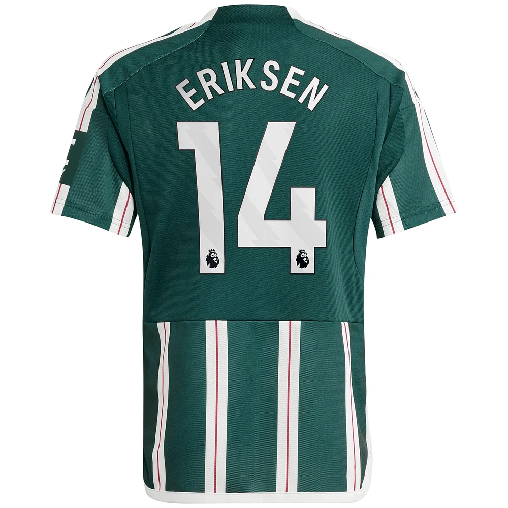 Youth adidas Christian Eriksen Green Manchester United 2023/24 Away Replica Player Jersey