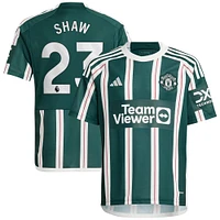 Youth adidas Luke Shaw Green Manchester United 2023/24 Away Replica Player Jersey