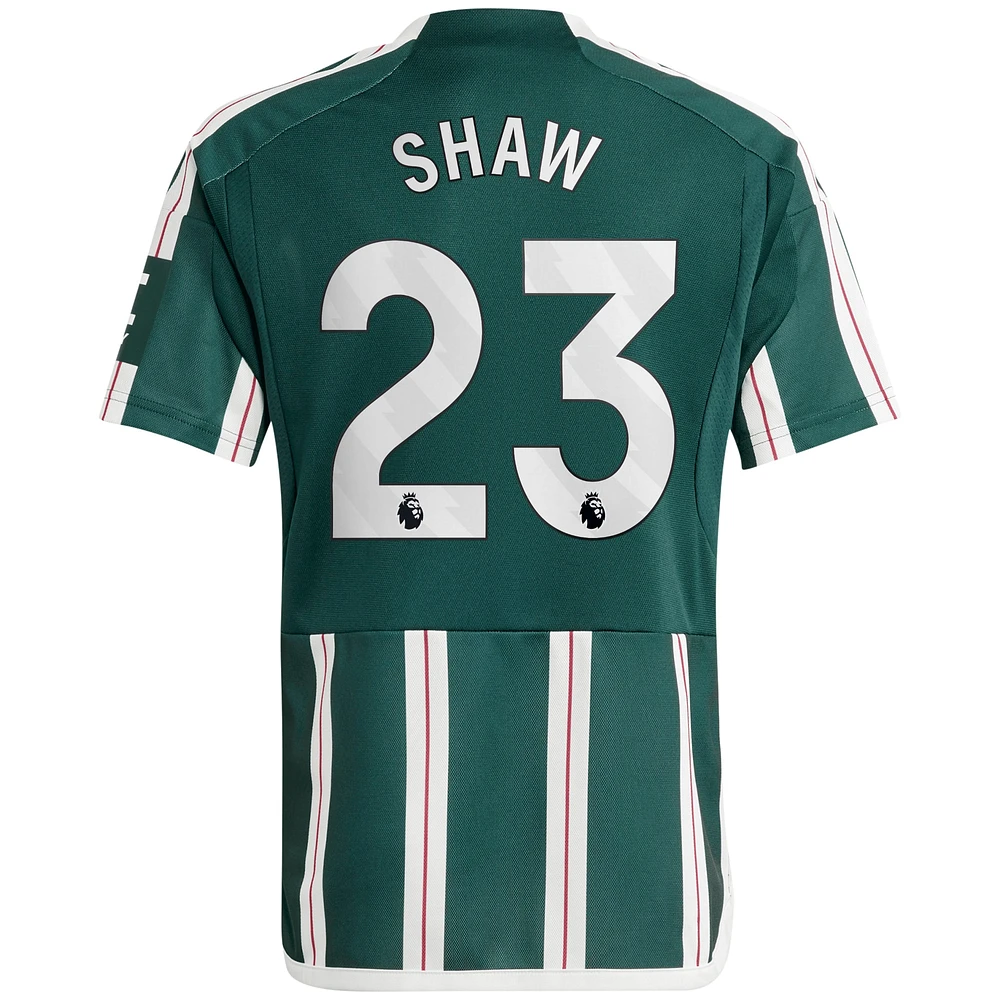 Youth adidas Luke Shaw Green Manchester United 2023/24 Away Replica Player Jersey
