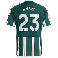 Youth adidas Luke Shaw Green Manchester United 2023/24 Away Replica Player Jersey