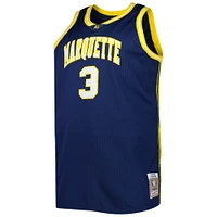 Men's 2002/03 Mitchell & Ness Dwyane Wade Navy Marquette Golden Eagles Big Tall Swingman Jersey