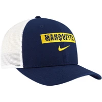 Men's Nike Navy Marquette Golden Eagles 2024/25 Sideline Rise Trucker Adjustable Hat