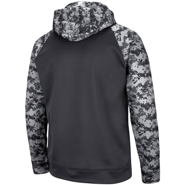 Sweat à capuche Colosseum Charcoal Marshall Thundering Herd OHT Military Appreciation Digital Camo pour hommes