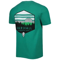 Men's Green Marshall Thundering Herd Landscape Shield T-Shirt