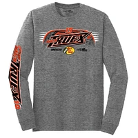 Men's Joe Gibbs Racing Team Collection  Heather Charcoal Martin Truex Jr Bass Pro Shops Car Long Sleeve T-Shirt