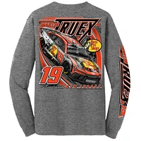 Men's Joe Gibbs Racing Team Collection  Heather Charcoal Martin Truex Jr Bass Pro Shops Car Long Sleeve T-Shirt