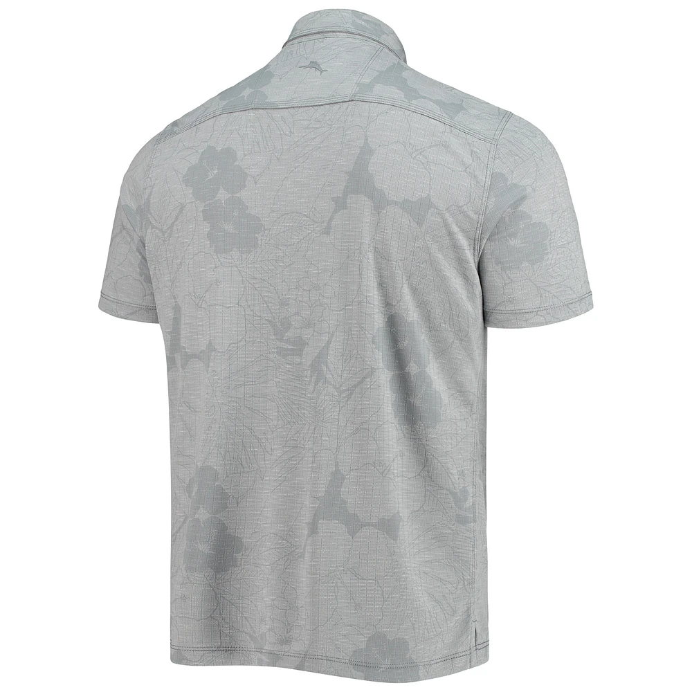 Polo Tommy Bahama gris Martin Truex Jr. Miramar Blooms pour homme