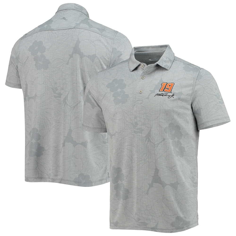 Polo Tommy Bahama gris Martin Truex Jr. Miramar Blooms pour homme