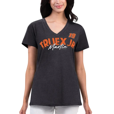 T-shirt à col en V G-III 4Her par Carl Banks pour femmes, noir, Martin Truex Jr Key Move