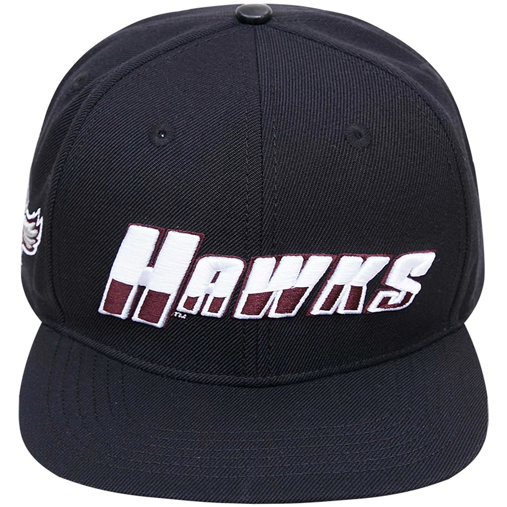 Casquette snapback Pro Standard noire Maryland Eastern Shore Hawks pour homme avec logo Wordmark