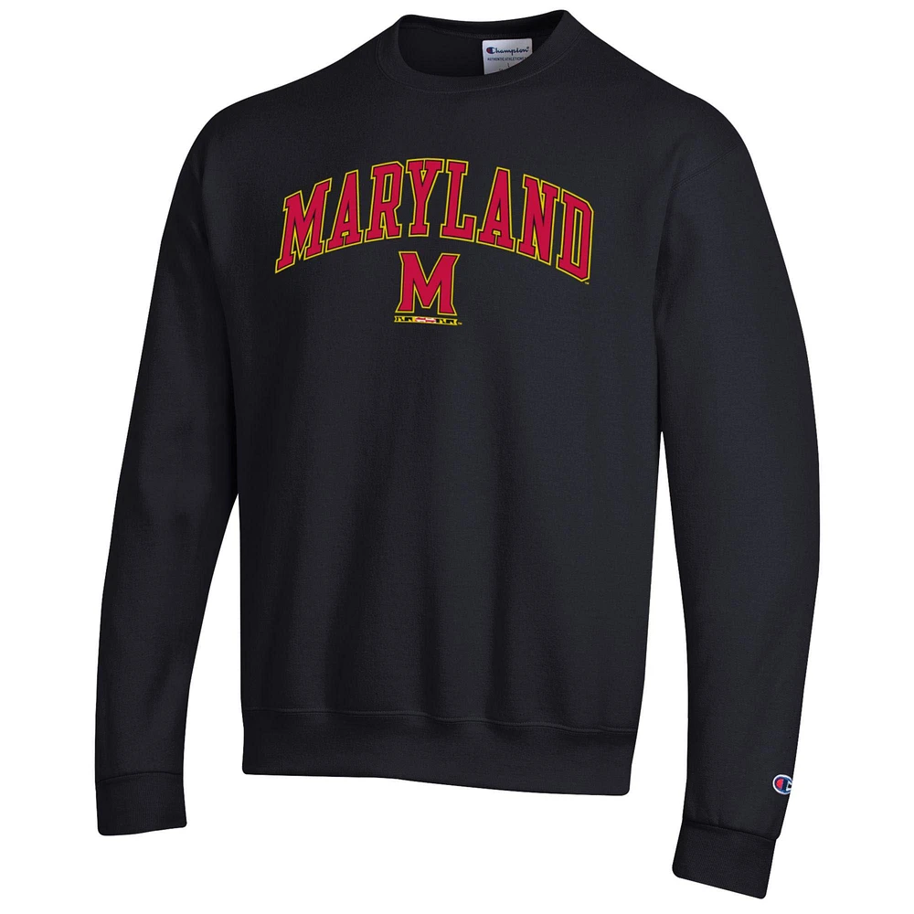 Men's Champion  Black Maryland Terrapins Arch Over Logo Pullover Sweatshirt